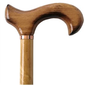 Canne de marche - Pour homme - En bois naturel avec taches - 94 cm de hauteur