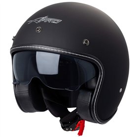 Casque Moto Jet Cafe Racer Homologué ECE 22-05 Scooter Custom Noir Mat L
