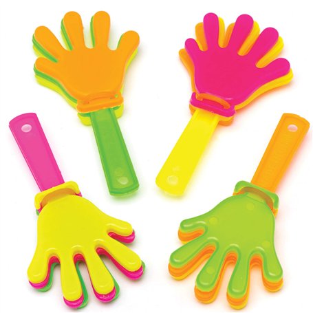 Baker Ross Mini-applaudisseurs en plastique (lot de 8) - Parfaits pour les pochettes-surprises ou comme cadeau pour les enfants.
