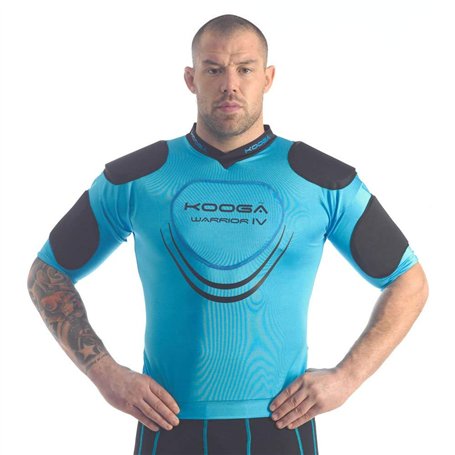 Kooga Warrior IV Rugby Body Armour Cyan Blue/Black - size L