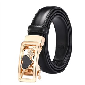 Femmes Ceinture Ratchet Ceintures en Cuir Véritable pour Les Dames Jeans avec Ceinture Automatique Coeur d'or Boucle avec Réglab
