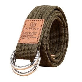 Zonfer Militaire Unisexe Ceinture en Toile Style Double D-Ring Boucle Casual Respirant Ceinture en Toile pour Homme Femme