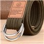 Zonfer Militaire Unisexe Ceinture en Toile Style Double D-Ring Boucle Casual Respirant Ceinture en Toile pour Homme Femme