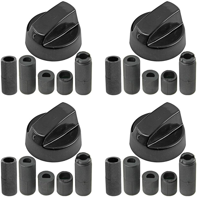 Spares2go Boutons de commutateur de commande noir universel pour toutes les marques de four, cuisinière et plaques de cuisson (L)