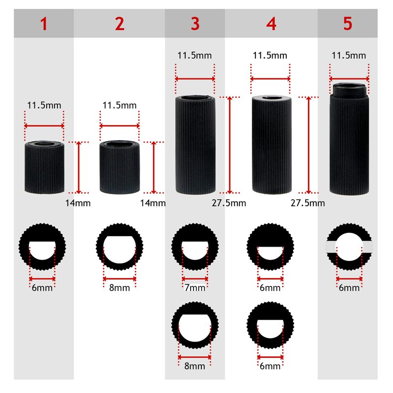 Image secondaire de Spares2go Boutons de commutateur de commande noir universel pour toutes les marques de four, cuisinière et plaques de cuisson (L)