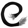 Kurtzy Cordon Collier en Polyester Noir avec Chaîne et Fermoir Mousqueton (Lot de 25) - 42