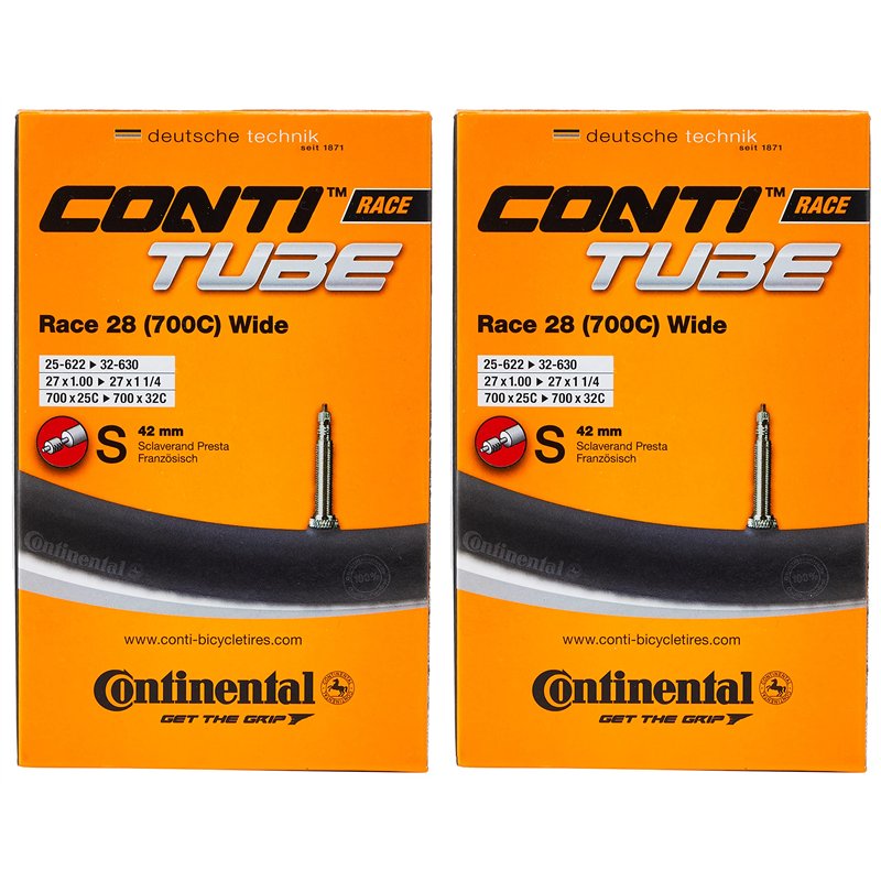 Continental Lot de 2 Tubes de Course Unisexes de 71,1 cm de Large, Noir, [25-622->32-630]