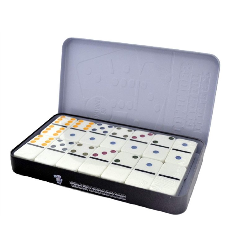 Image secondaire de KAV Lot de 6 Dominos 19 x 11 cm dans Une boîte Cadeau, Jeux de société éducatifs aux Couleurs Vives pour Adultes et Enfants, 4,7