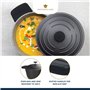 MasterClass Jeu de manchons pour poignées de casseroles en fonte d'aluminium, silicone à prise facile, 3 pièces, noir