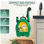 GloBrite Mini enrouleur de tuyau d'arrosage avec buse de pulvérisation réglable 7 en 1, accessoires de montage mural pour l'irri