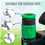 GloBrite Mini enrouleur de tuyau d'arrosage avec buse de pulvérisation réglable 7 en 1, accessoires de montage mural pour l'irri