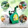 GloBrite Mini enrouleur de tuyau d'arrosage avec buse de pulvérisation réglable 7 en 1, accessoires de montage mural pour l'irri