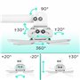 Duronic PB06XL Support pour Vidéoprojecteur Plafond Rotatif 360° Inclinable 30° et Pivotable 20° Charge maximale 13,6 kg Idéal p
