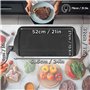 Duronic GP20 Plancha électrique antiadhésive XL 6 à 8 personnes 2000W 52 x 27 cm avec thermostat et bac à jus amovible Cuisson s