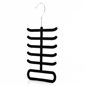 HANGERWORLD Porte-cravates floqué noir et organiseur de ceinture antidérapant en métal