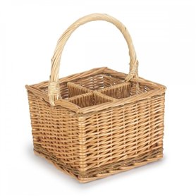 Red Hamper Porte-Bouteilles 4 Bouteilles en Osier cuit à la Vapeur 2 Tons