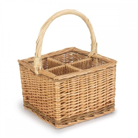 Red Hamper Porte-Bouteilles 4 Bouteilles en Osier cuit à la Vapeur 2 Tons