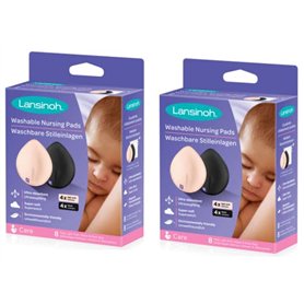 Lansinoh I Lot de 16 coussinets d'allaitement lavables Rose et Noir