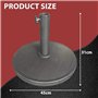 Ram® Pied de Parasol Rond en béton pour terrasse Noir Diamètre 50 cm 10 kg