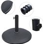 Ram® Pied de Parasol Rond en béton pour terrasse Noir Diamètre 50 cm 10 kg