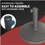 Ram® Pied de Parasol Rond en béton pour terrasse Noir Diamètre 50 cm 10 kg