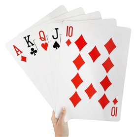 BELLE VOUS Jeu de Carte Jumbo Complet en Plastique - L37 x l26 cm - Jeux de Carte Géantes pour Tous Les Âges - Jeux de Cartes po