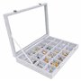 BELLE VOUS Boite a Bijoux Femme - Boîte à Bijoux Femme en Velours avec 24 Sections et Couvercle - Organisateur Modulable pour Ra