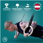 BeMaxx Anneaux de Gymnastique en Bois + Support Porte & Livre d’Exercices | Set Gymnaste & Sangle de Sécurité Graduées | Anneau 