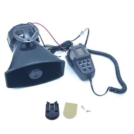 KATSU Sirène de Voiture 7 Tons 12V 100W Sirène de Police Amplificateur Alarme Voiture avec Micro