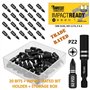 21 x SabreCut SCPA25_21 25 mm PZ2 Jeu d'embouts de tournevis à percussion PoziDriv POZI No.2 Heavy Duty avec porte-embout et boî