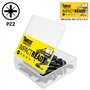 21 x SabreCut SCPA25_21 25 mm PZ2 Jeu d'embouts de tournevis à percussion PoziDriv POZI No.2 Heavy Duty avec porte-embout et boî