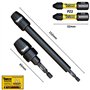 SabreCut SCRK2 4 pièces Porte-embouts à percussion professionnels 65 mm et 152 mm avec 2 embouts de tournevis magnétiques PZ2 32