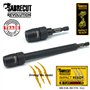 SabreCut SCRK2 4 pièces Porte-embouts à percussion professionnels 65 mm et 152 mm avec 2 embouts de tournevis magnétiques PZ2 32