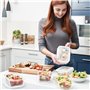 GOOD FOR YOU Boîtes-repas en verre [lot de 5] - récipients avec fermeture à clic - conteneurs de nourriture étanches - boîtes de