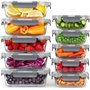 Lot de 10 Boites Repas - Boites de Conservation Alimentaire Idéales pour Préparer des Repas Sains - Boites en Verre Hermétiques