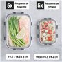 Lot de 10 Boites Repas - Boites de Conservation Alimentaire Idéales pour Préparer des Repas Sains - Boites en Verre Hermétiques 