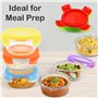 ARSUK Boîtes Alimentaires en Verre pour Bébé avec Couvercles (200ml, 6PCS) - Set de Bols en Verre Compatible Four - Contenants d