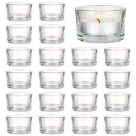 MATANA 24 Porte-Bougie Chauffe-Plat - Bougeoir Verre Décoration de Table pour Mariages - Photophore Bougie