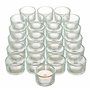 MATANA 24 Porte-Bougie Chauffe-Plat - Bougeoir Verre Décoration de Table pour Mariages - Photophore Bougie, Bougeoir Verre Trans