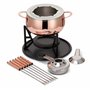 Oak & Steel - 10 Pièces Service à Fondue en Acier Inoxydable Or Rose/Cuivre avec Coffret Cadeau - Chocolats