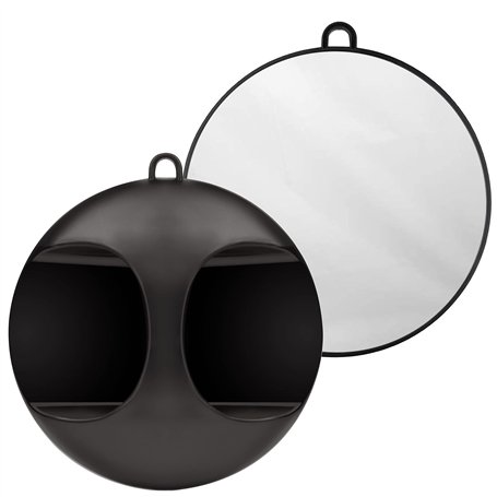 Kurtzy Miroir de Coiffeur Rond et Léger - Miroir Coiffure avec Poignée pour Le Suspendre ou Le Manipuler et Voir l’Arrière de la