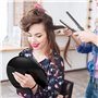 Kurtzy Miroir de Coiffeur Rond et Léger - Miroir Coiffure avec Poignée pour Le Suspendre ou Le Manipuler et Voir l’Arrière de la