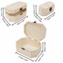 BELLE VOUS Boite Bois Brut (Lot de 3) - Coffret Bois Vide Petit, Moyen et Grand - Avec Fermoirs & Couvercle à Charnière - Artisa