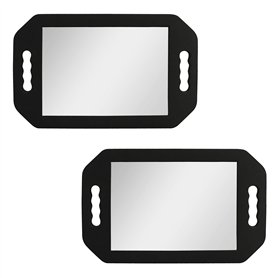 Kurtzy Miroir Coiffeur Portable Léger (Lot de 2) – Miroir Barbier en Mousse Noir - Ideal pour Salons et Esthéticiennes – Miroir