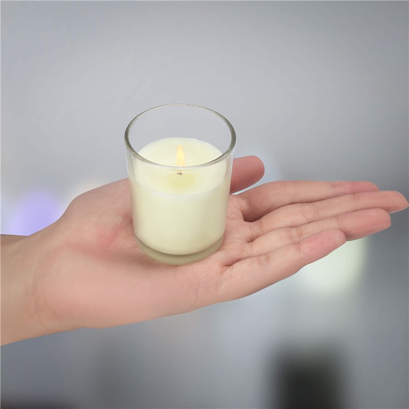 Image secondaire de BELLE VOUS Bougie Votive Non Parfumée avec Bougeoir en Verre Transparent (48 Pcs) - 12 h de Combustion - Bougie de Table avec Po