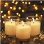 BELLE VOUS Bougie Votive Non Parfumée avec Bougeoir en Verre Transparent (48 Pcs) - 12 h de Combustion - Bougie de Table avec Po