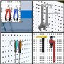 BELLE VOUS 50 Pièces Crochets pour Panneaux Perforés en Acier - 10,5 cm - Crochet pour Panneau Perforé Bureau en Métal pour Orga