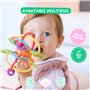 Nene Toys Set de 7 Hochets et Jouets de Dentition Colorés pour Nouveau-nés – 1 Anneau de Dentition Qualité Premium et 6 Animaux 