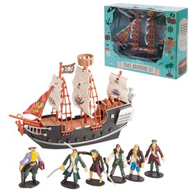 THE TWIDDLERS Jouet Bateau Pirate avec Figurines Pirate pour Enfants - Cadeau Anniversaire & de Noël pour Garçons