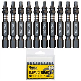 10 x SabreCut SCTX2050_10 50 mm T20 TX20 Jeu d'embouts de tournevis à percussion à une extrémité Torx Heavy Duty avec boîte de r